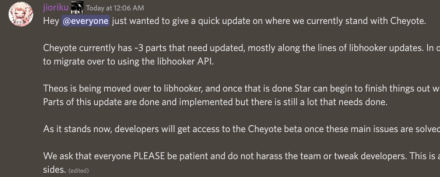 Cheyote iOS 15 Status