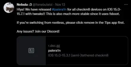 Tweak injection comes to iOS 15.0-15.7.1 on the developer-focused palera1n jailbreak