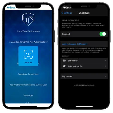 Checkl0ck Tweak, enables biometric authentication on A11 devices running iOS 14