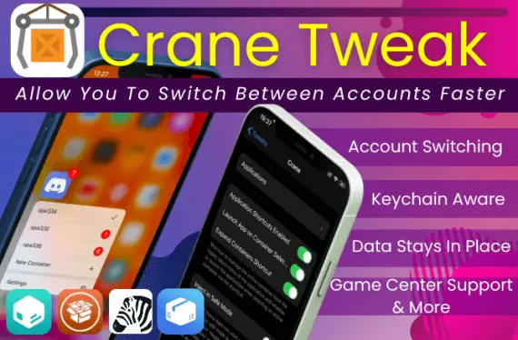 Crane tweak adds multiple accounts to any iOS app