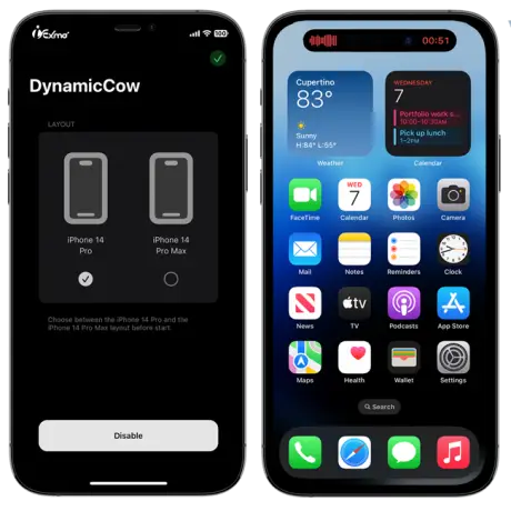 DynamicCow IPA For Dynamic Island iOS 16-iOS 16.1.2
