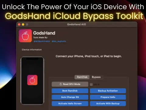 GodsHand iCloud Bypass Toolkit for iOS 12–iOS 16