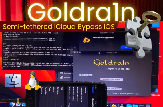 Goldra1n is an iOS 16 iCloud Bypass