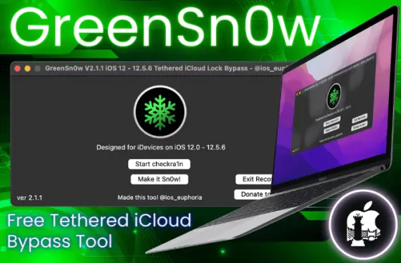 GreenSn0w iCloud Bypass Tool for iOS 12 – iOS 12.5.6