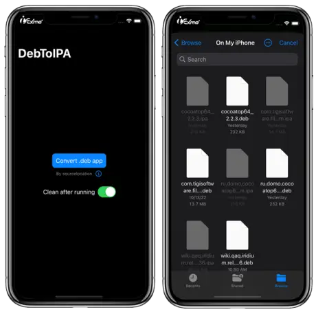 DebToIPA App Convert .deb apps to .ipa files, on iOS, locally
