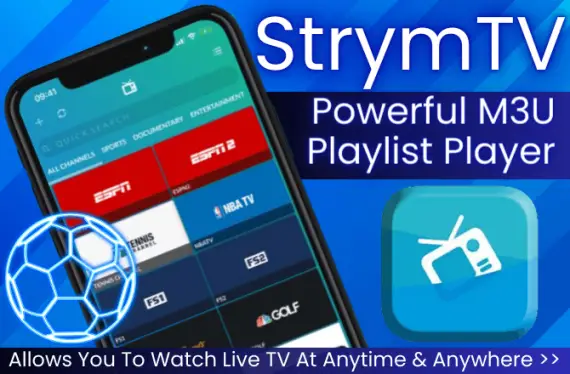 StrymTV with working playlist URL