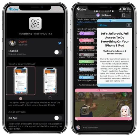 Zetsu brings windowed multitasking to jailbroken iPhones & iPads running iOS