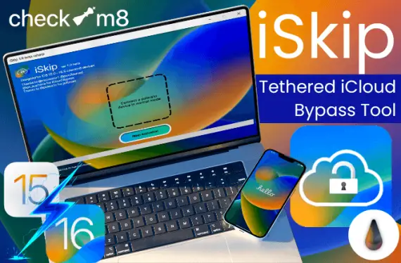 iSkip Checkm8 Tethered iCloud bypass tool for iOS 15.0 - 16.5