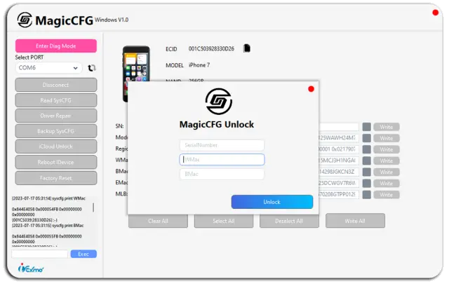 MagicCFG for Windows Change iPhone Serial Number iOS