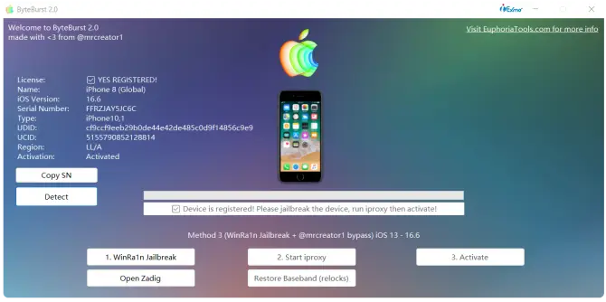 ByteBurst iCloud Activation Lock Bypass for Windows