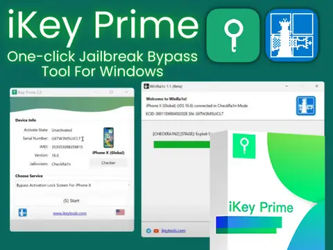 iKey Prime iOS iCloud Bypass with Signal for iPhones