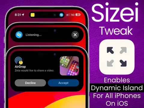 Sizei tweak enables Dynamic Island for all iPhones on iOS