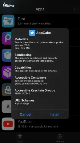 Install AppCake For iOS 14 - iOS 15 Via TrollStore Step 2