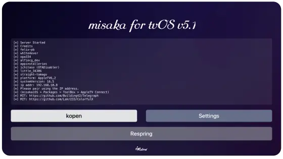 Misaka package manager for Apple TV