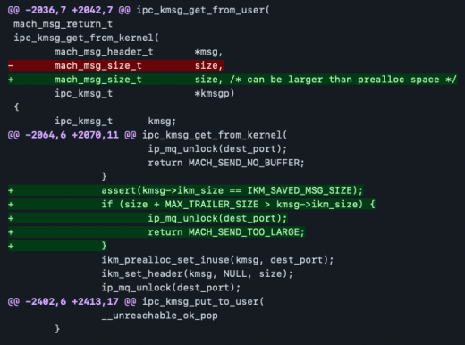 ipc_kmsg_get_from_kernel vulnerability