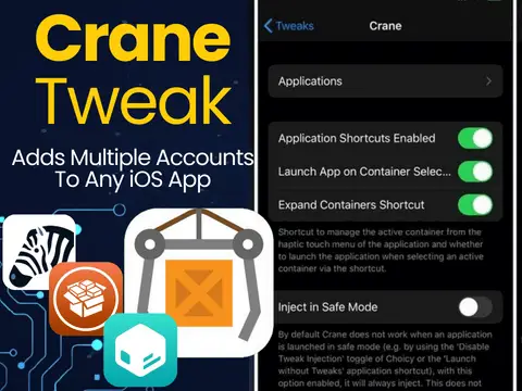 Crane tweak add multiple accounts to any iOS app
